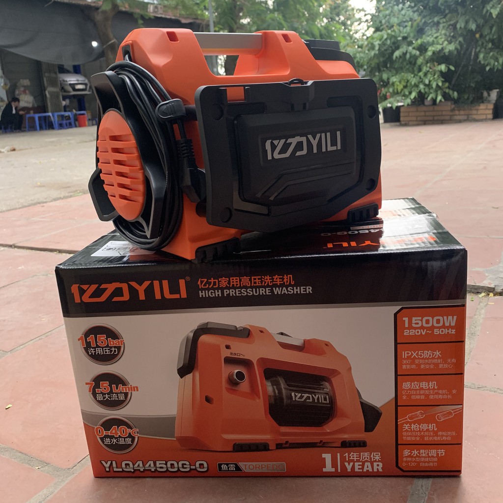 Máy Rửa Xe Gia Đình Máy Rửa Xe 1500W Yili YLQ4450G-O Bảo hành 12 Tháng, Công suất 1500W, Chính Hãng, Freeship