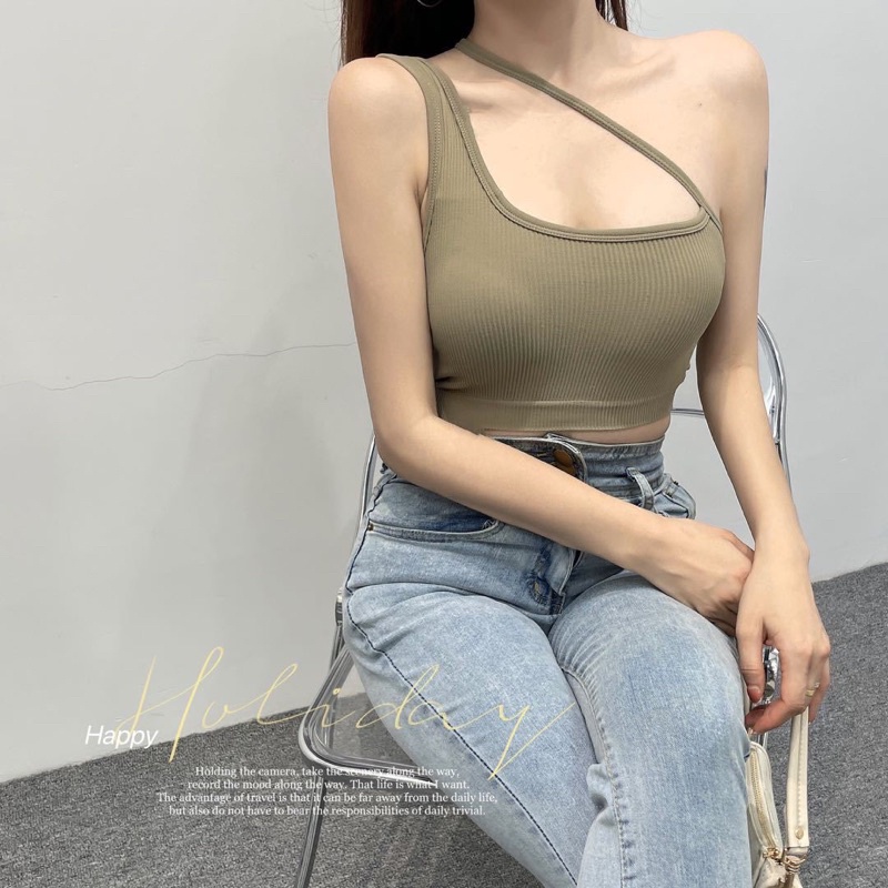 Áo lót nữ ❤️ Áo Bra Nữ Dây Vai Chéo Gân Tăm Có Mút Ngực Phong cách Trẻ Trung Hiện Đại 9030