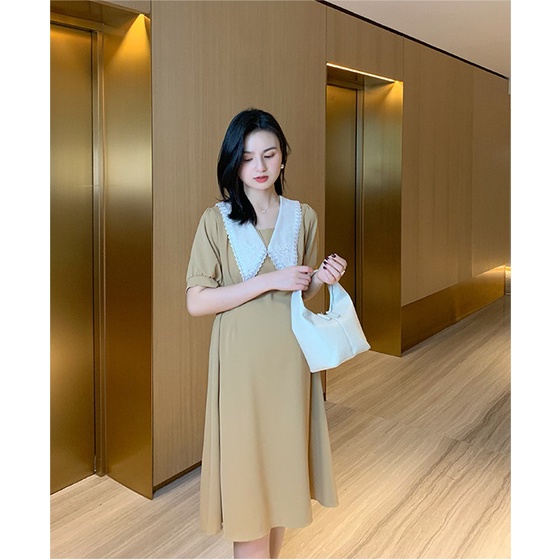 Váy đầm bầu xuông thiết kế công sở, dự tiệc cho mẹ bầu phong cách hàn quốc sang trọng thanh lịch mới mùa hè