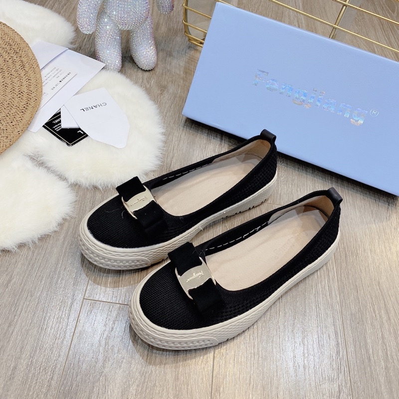 Giày slipon len chun khoá nơ svt qccc fullbox