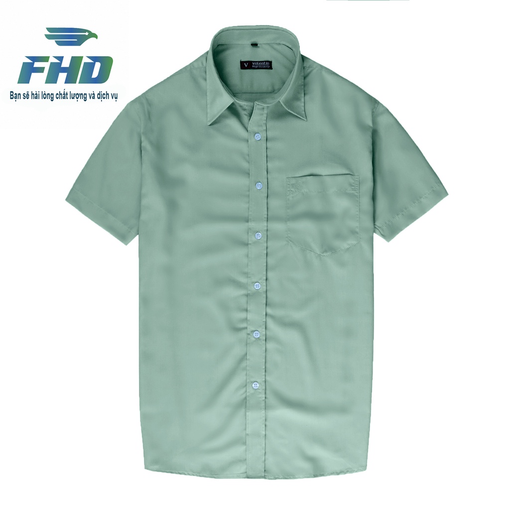 Áo sơ mi nam ngắn tay chất vải mềm mịn màu sắc nhã nhặn form rộng FHDA017