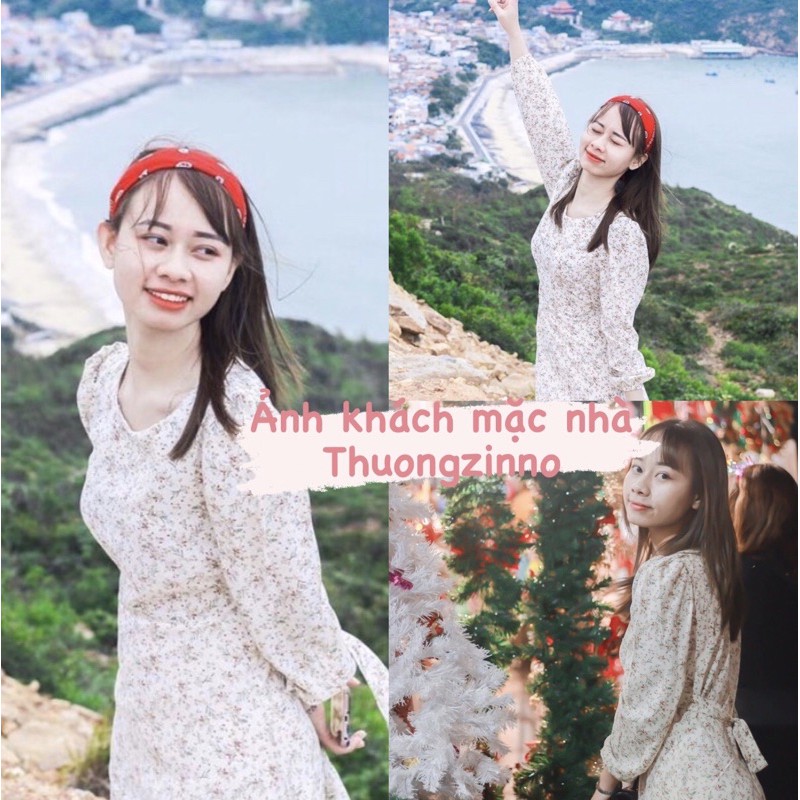 [Ảnh thật/Video Váy hoa cỏ dáng dài Hàn Quốc - Đầm hoa nhí vintage phong cá