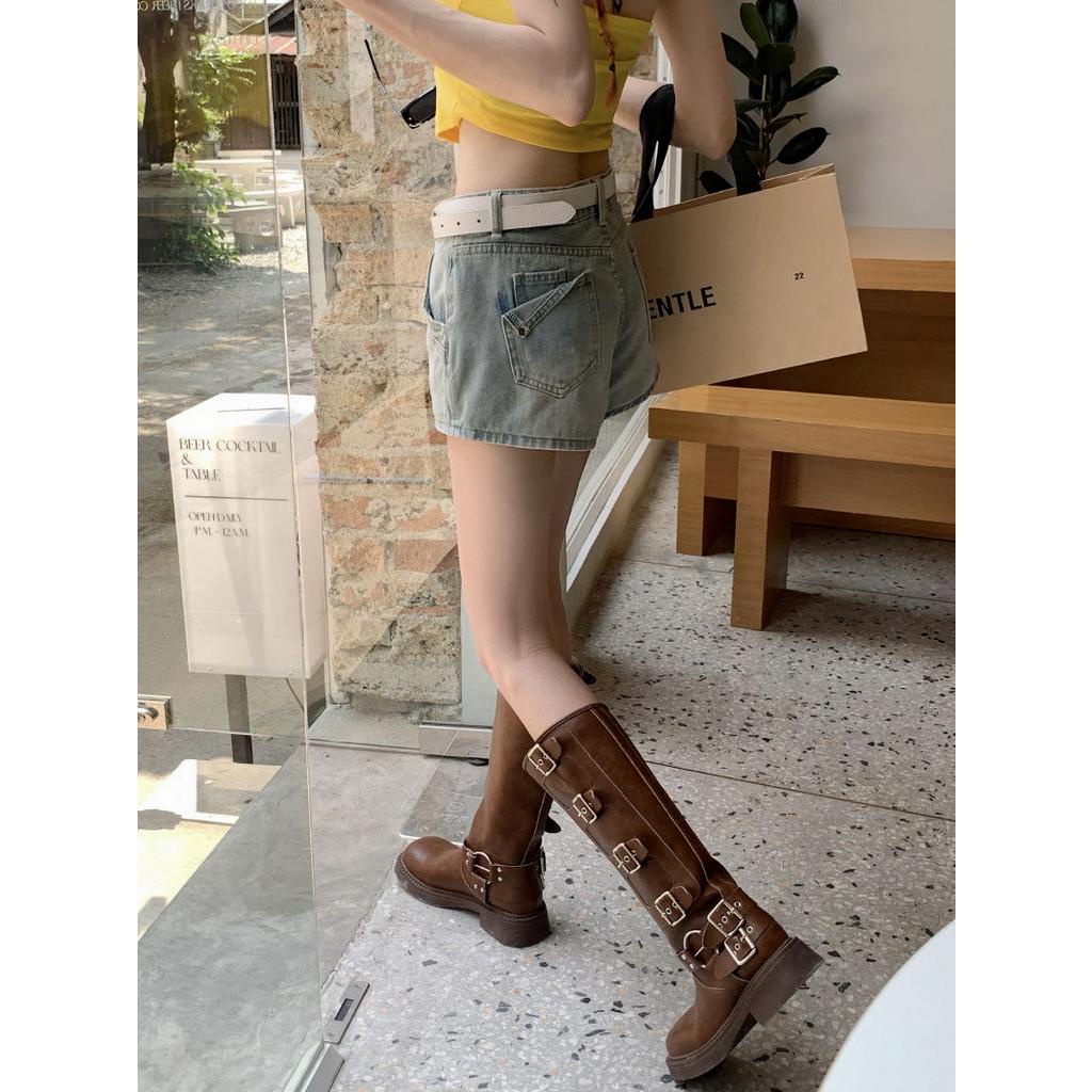 63333 Váy Denim Nhẹ Miniskirt Retro Lót