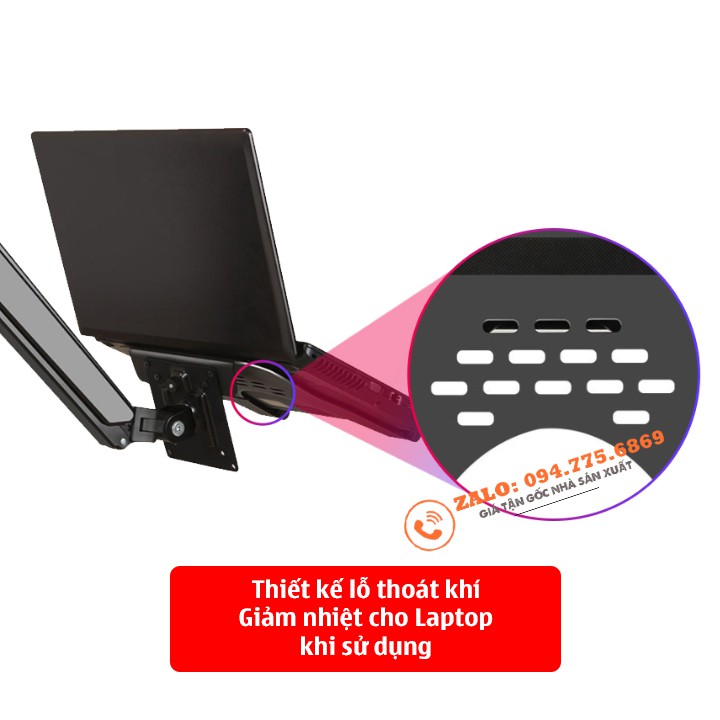 Giá Đỡ Kẹp LapTop - Máy Tính Bảng - Ipad XY360 10 - 16 Inch - Thiết Kế Mới Nhất Dễ Dàng Lắp Đặt