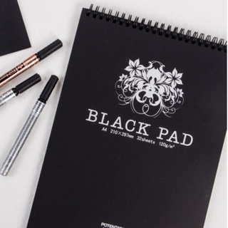 Sổ vẽ giấy đen Potentate Black Pad A4 120gsm