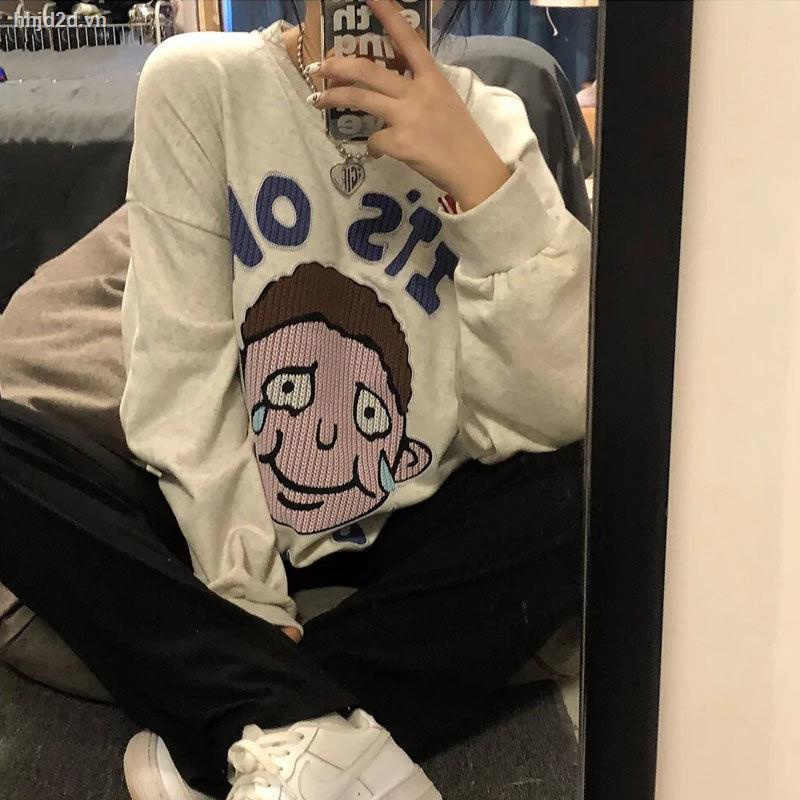 Áo thun dáng rộng phong cách Hàn Quốc thời trang xuân thu cao cấp cho nữ