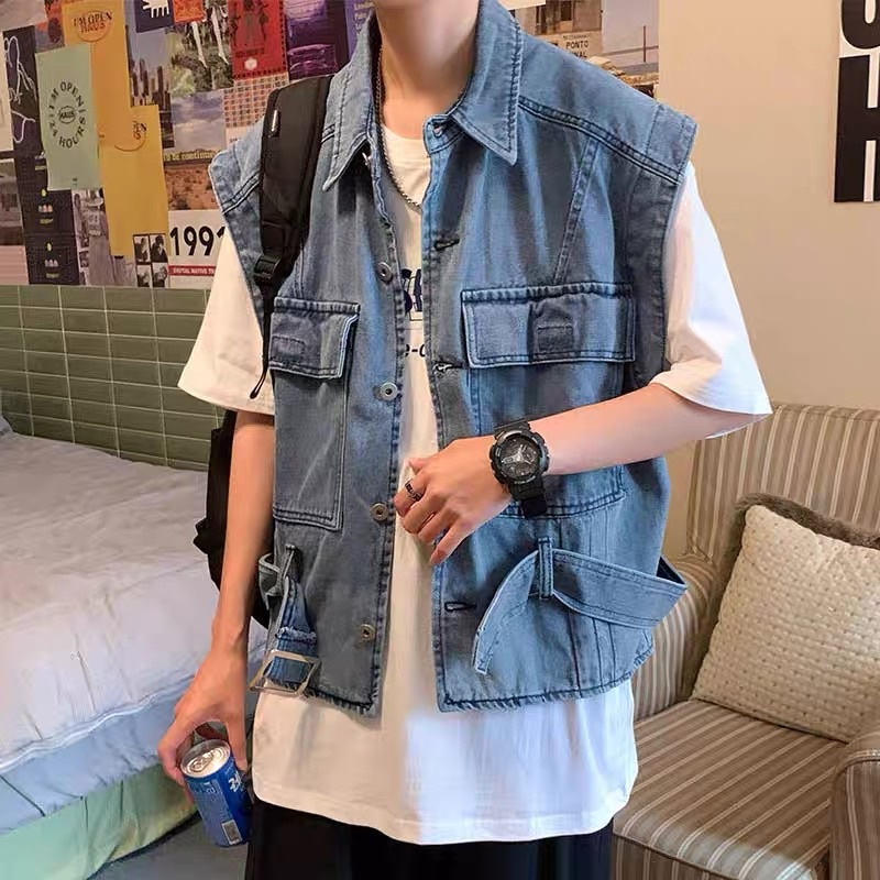 Áo Gile Denim - Áo Gile Bò Unisex