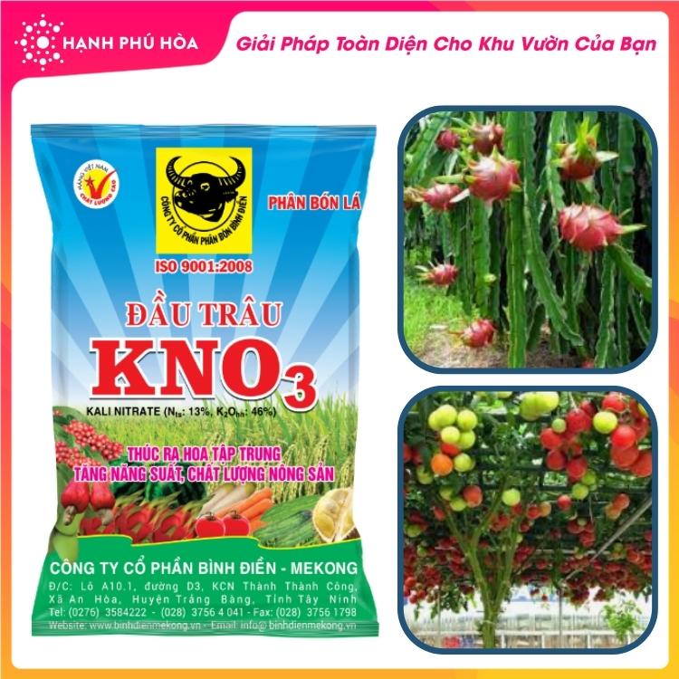 Phân Bón Lá Cao Cấp Đầu Trâu KNO3 200gr/gói, Thúc Ra Hoa tập Trung, Tăng năng Suất, Chất Lượng Nông Sản