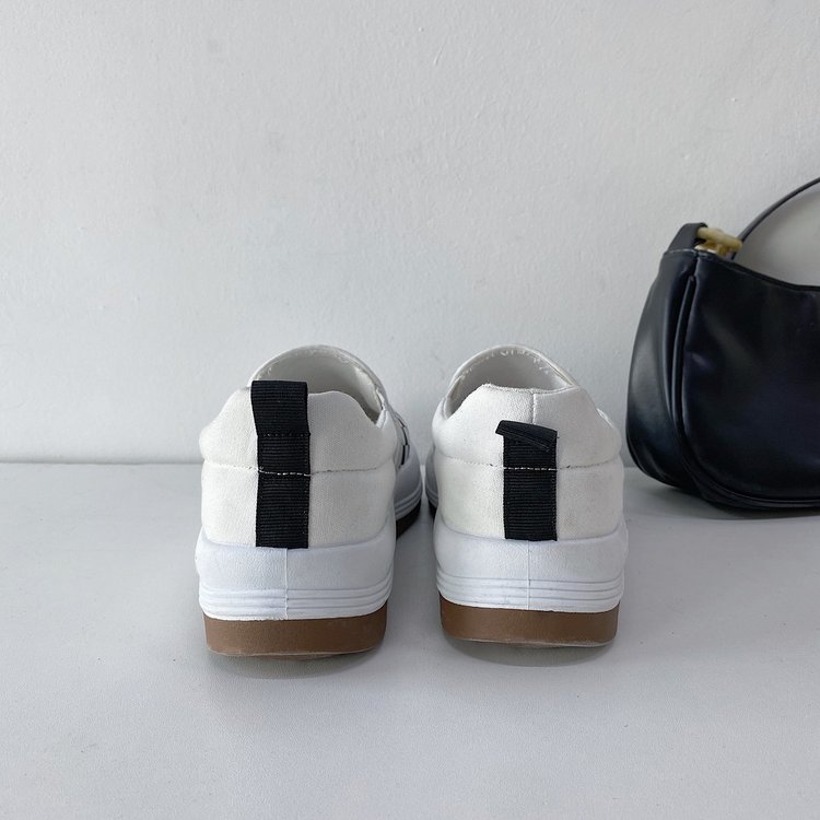 Giày lười chất liệu vải bạt phong cách Hàn Quốc cá tính trẻ trung cho nữ | BigBuy360 - bigbuy360.vn