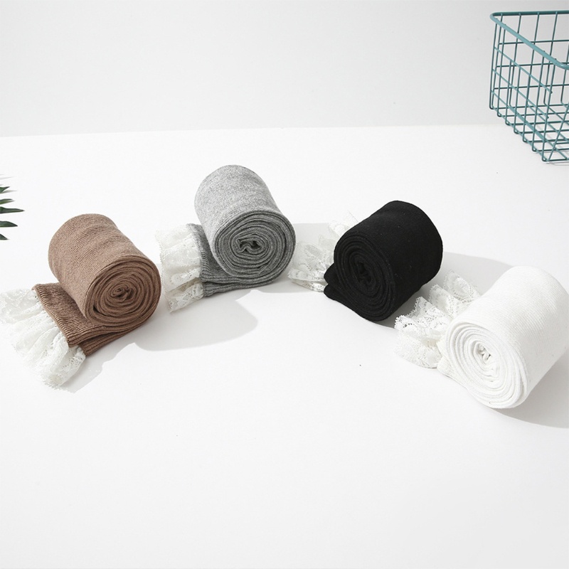 Xiangbao Tất Dệt Kim Dài Ngang Đùi Phối Ren Hoa Viền Bèo Phong Cách Lolita Nhật Bản Cho Nữ Sinh