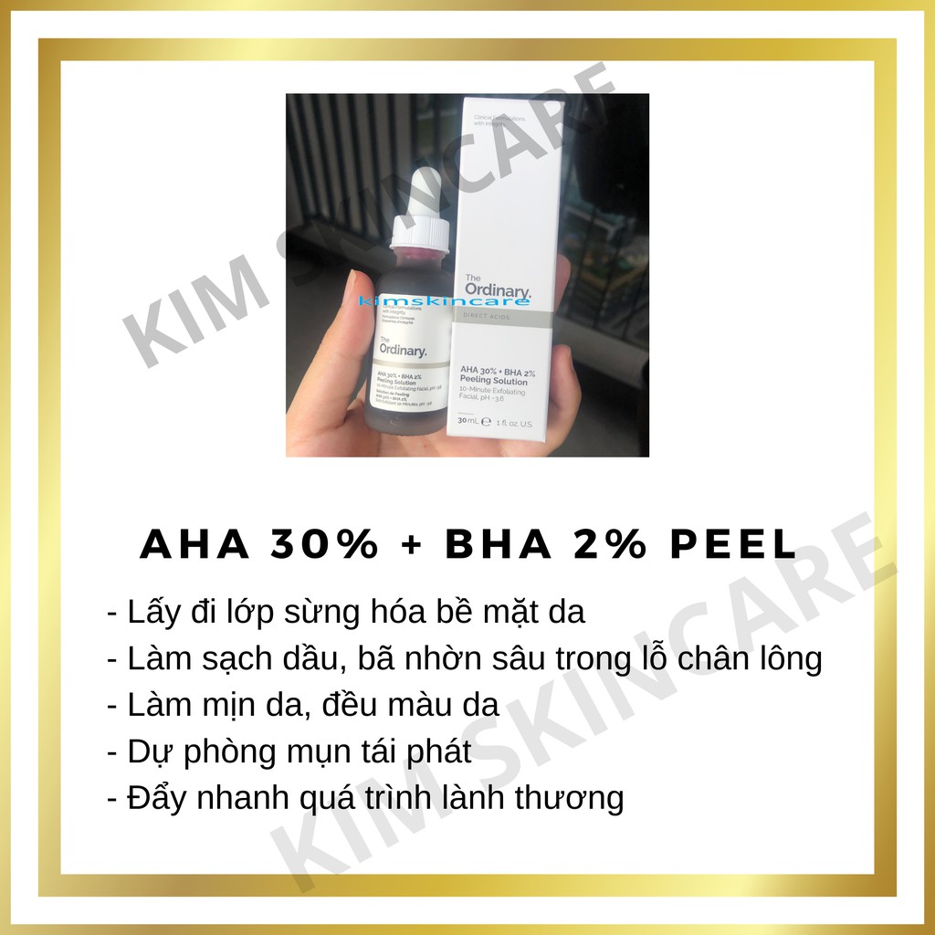 The Ordinary BHA 2% AHA 30% Peeling Solution Tẩy Tế Bào Chết Serum Sáng Da Mờ Thâm Se Khít Lỗ Chân Lông | BigBuy360 - bigbuy360.vn