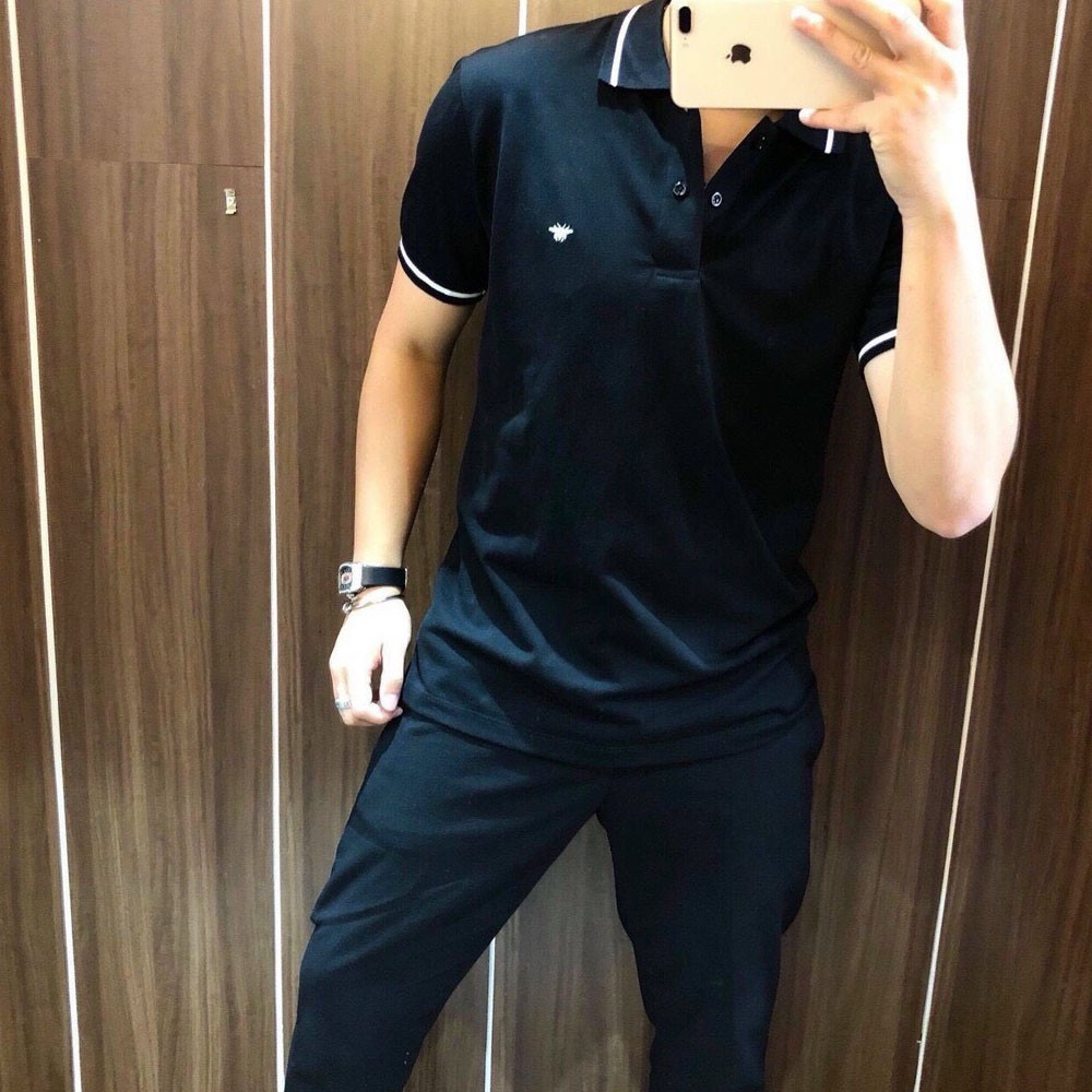 Áo thun nam polo bo viền họa tiết con ong,chất liệu cotton thoáng mát với 2 màu đen trắng PL02-CAVANI | BigBuy360 - bigbuy360.vn
