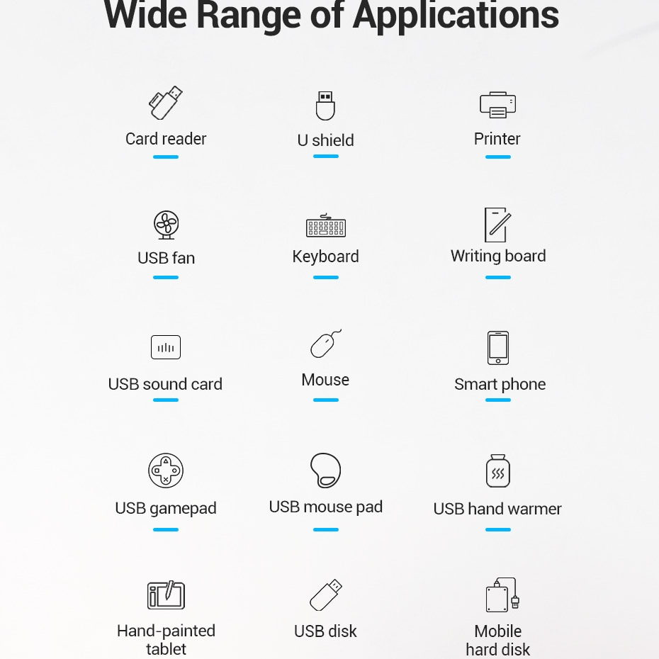 VENTION Hub Chia 4 Cổng Usb 3.0 Hub Otg Tốc Độ Cao Cho Máy Tính