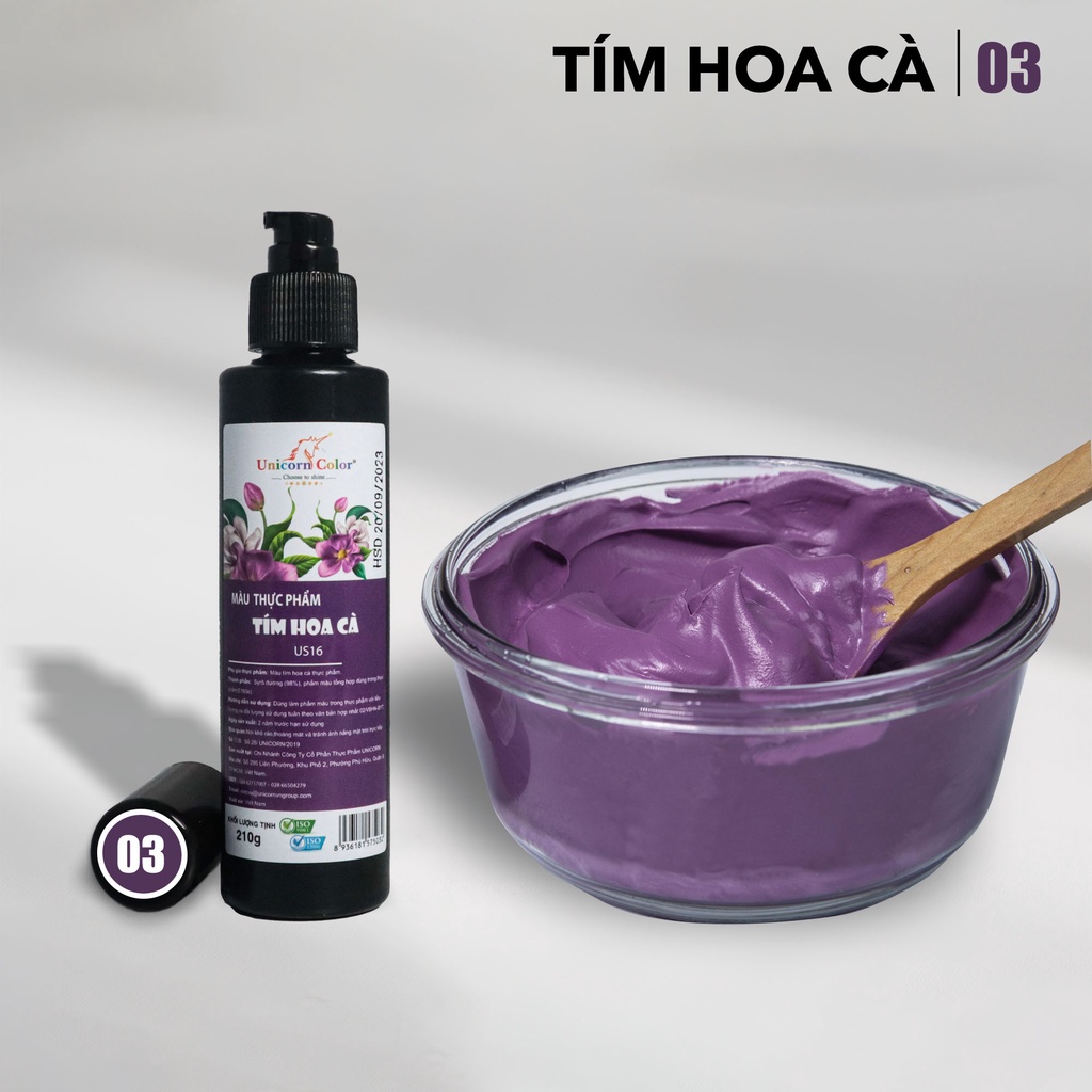 Màu Thực Phẩm Tím Hoa Cà UNICORN Không Đắng 210gr A03