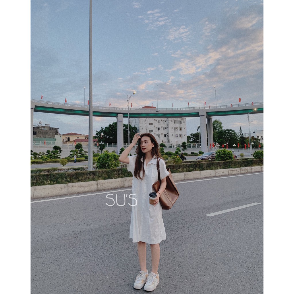 Váy sơ mi oversize tay gập V517 SUSTORE