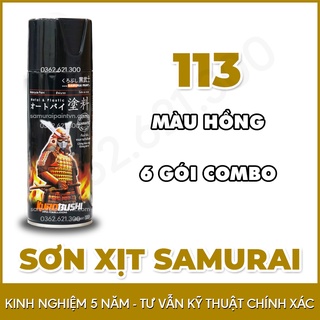 Màu hồng son Samurai - Combo sơn xịt Samurai màu hồng 113
