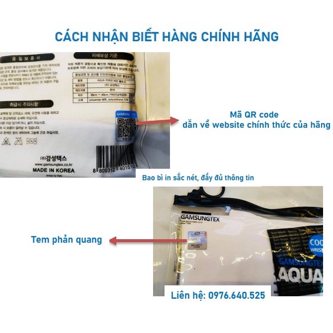 Ống tay chống nắng Hàn Quốc chính hãng AquaX, Găng tay chống nắng chất liệu làm mát lạnh, chống tia bức xạ UV