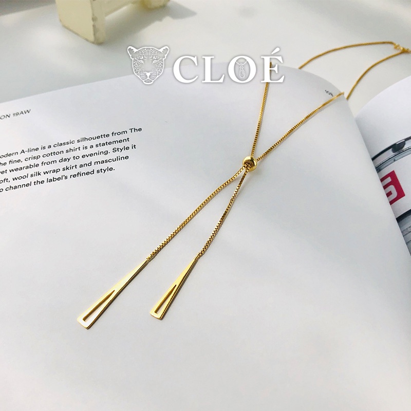 Dây chuyền nữ titan basic vòng cổ nữ dây rút mặt tam giác phụ kiện trang sức Cloe Accessories