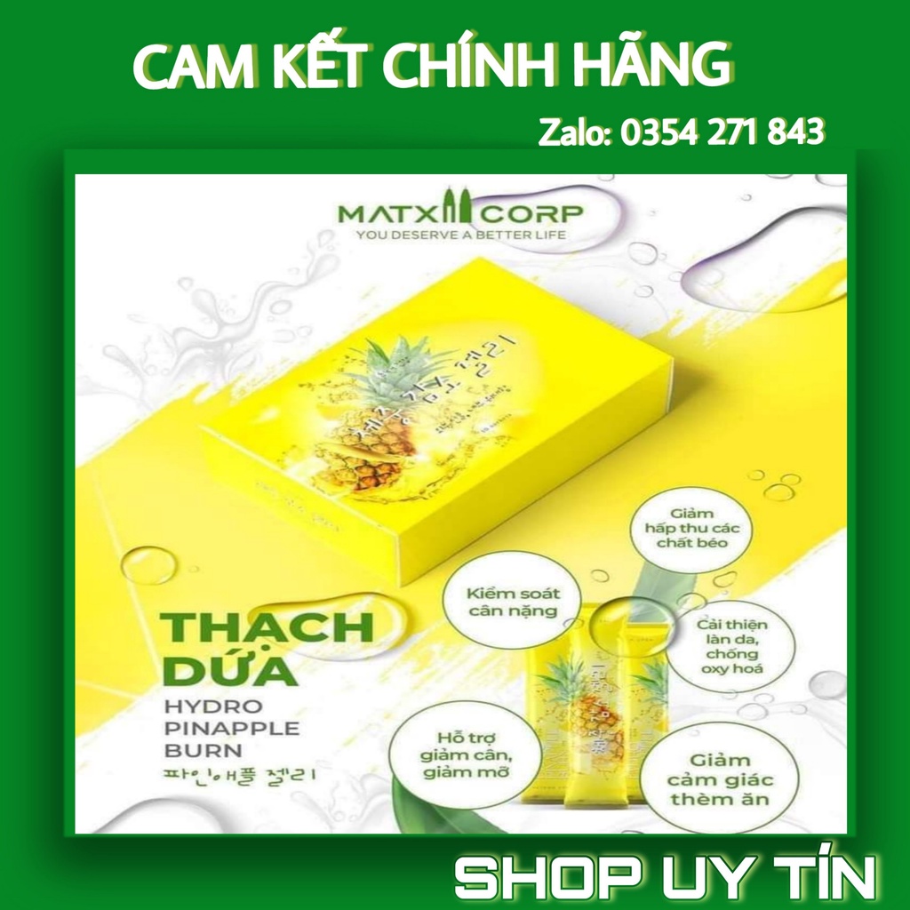 [CHÍNH HÃNG] Thạch dứa giảm cân Hydro Pinapple Burn - Matxi Corp