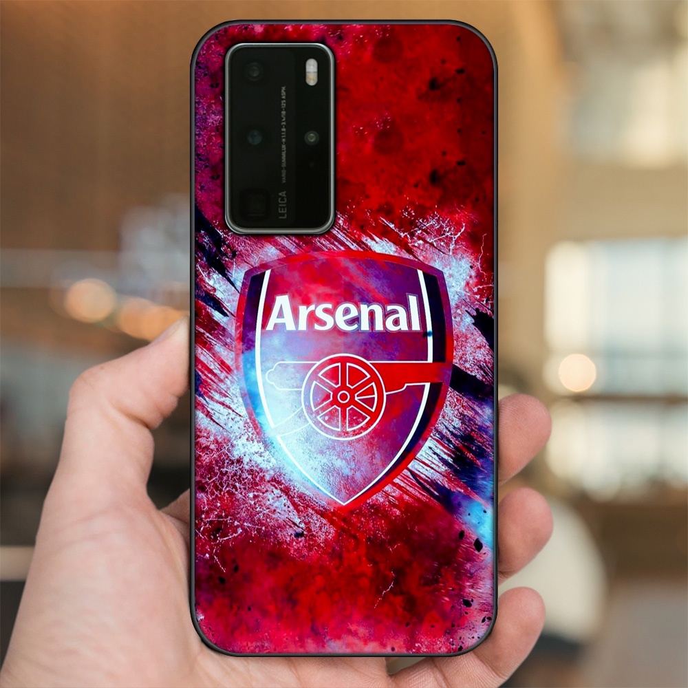 Ốp lưng Huawei P40 Pro viền đen in hình Arsenal FC