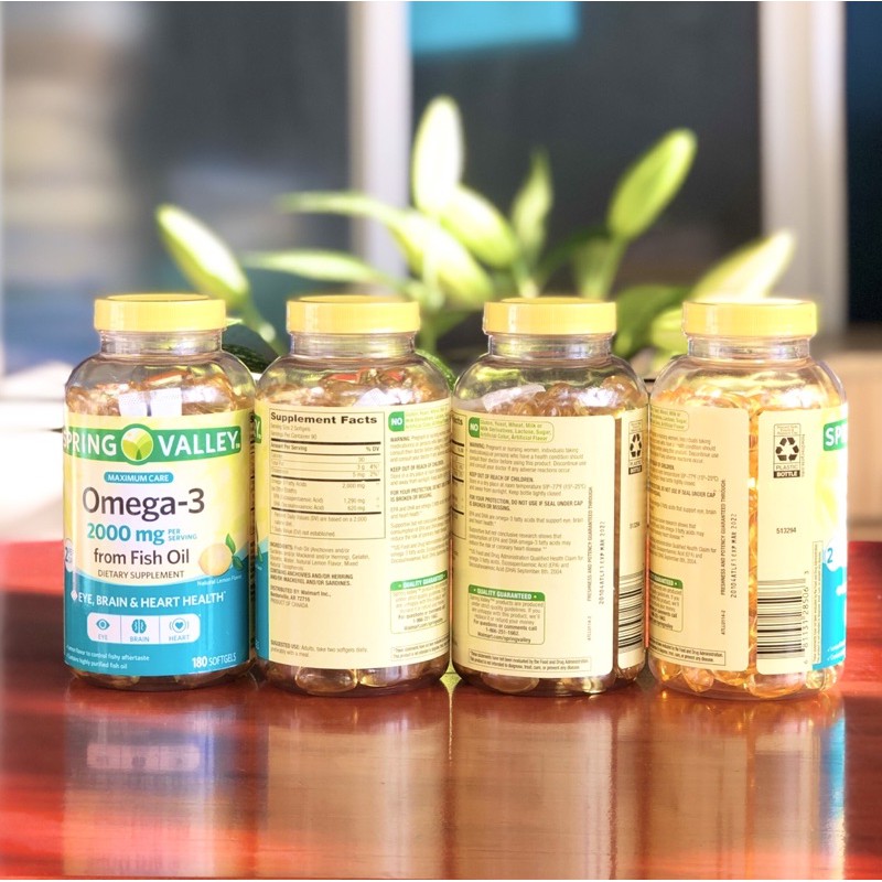 180 viên dầu cá hương chanh spring valley | Thế Giới Skin Care
