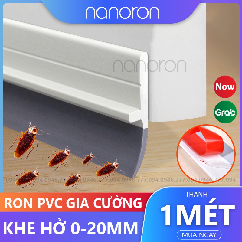 Ron pvc gia cường chặn khe hở  Thanh cao su dán chân cửa NANORON, chống côn trùng, cách âm, phù hợp mọi loại cửa RPVC