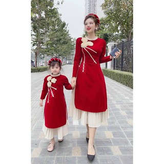 SÉT ÁO DÀI HOA REN MẸ CON