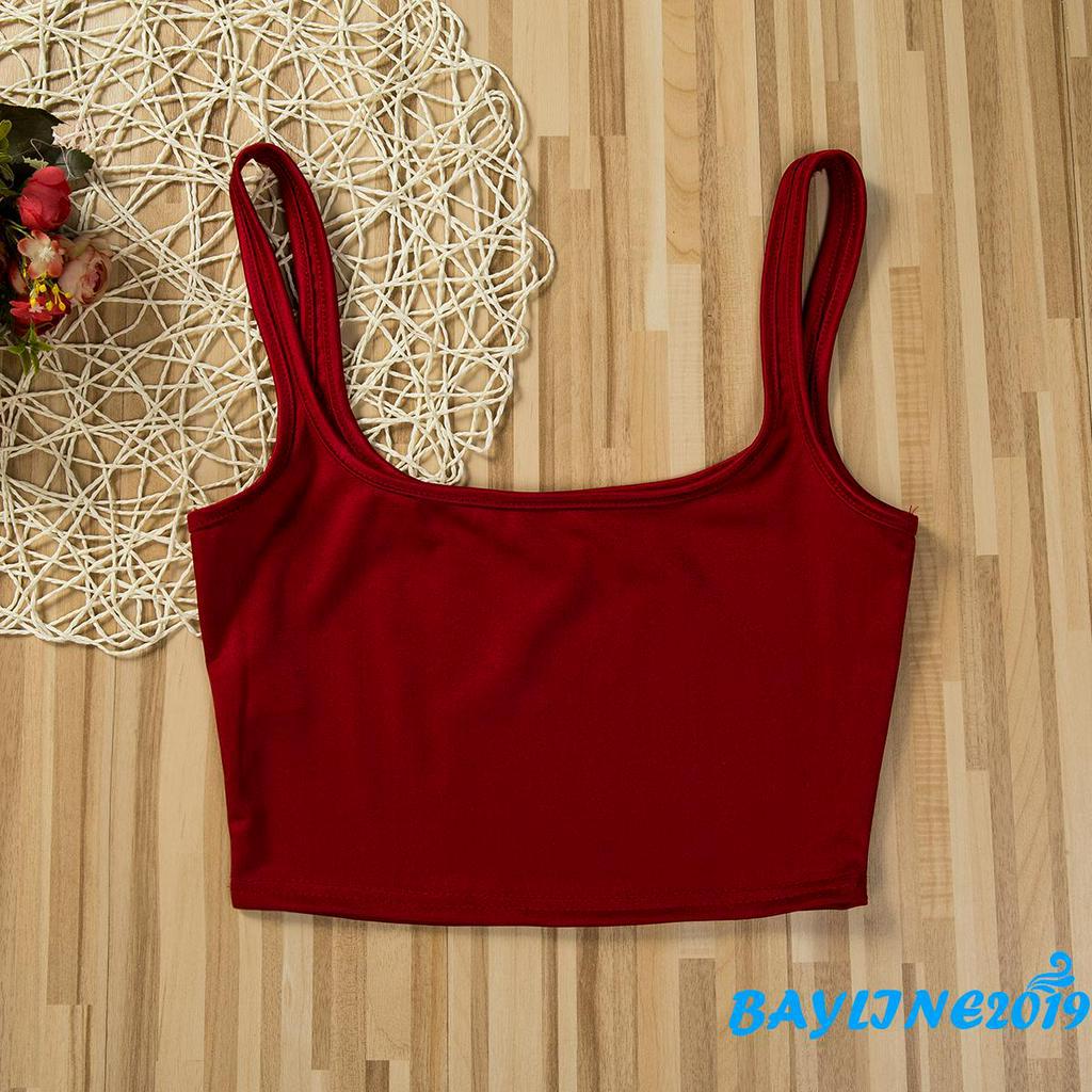 Áo Croptop Hai Dây Màu Trơn Gợi Cảm Cho Nữ