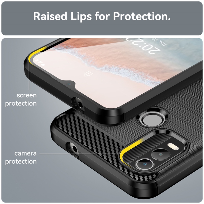 Ốp Điện Thoại Silicon Sợi Carbon Cho Nokia C21 Plus C21 Plus G11 G21 X10 X20 G10 G20 Nokia C21 Plus