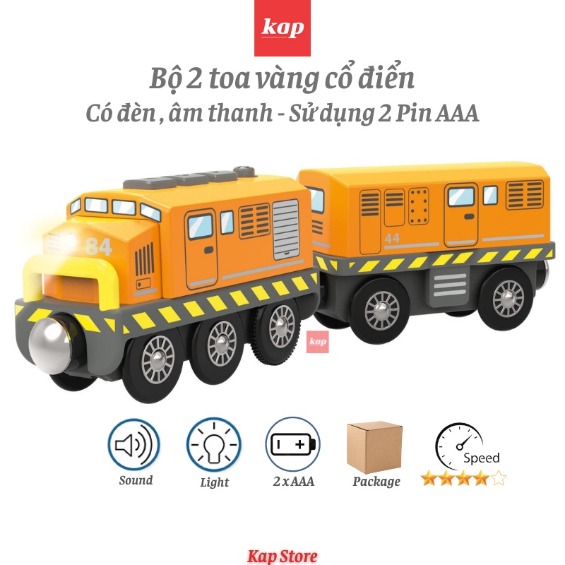 Tàu điện, xe lửa chạy pin (xe không kèm theo đường ray)  - xe có thể chạy trên đường ray xe lửa gỗ