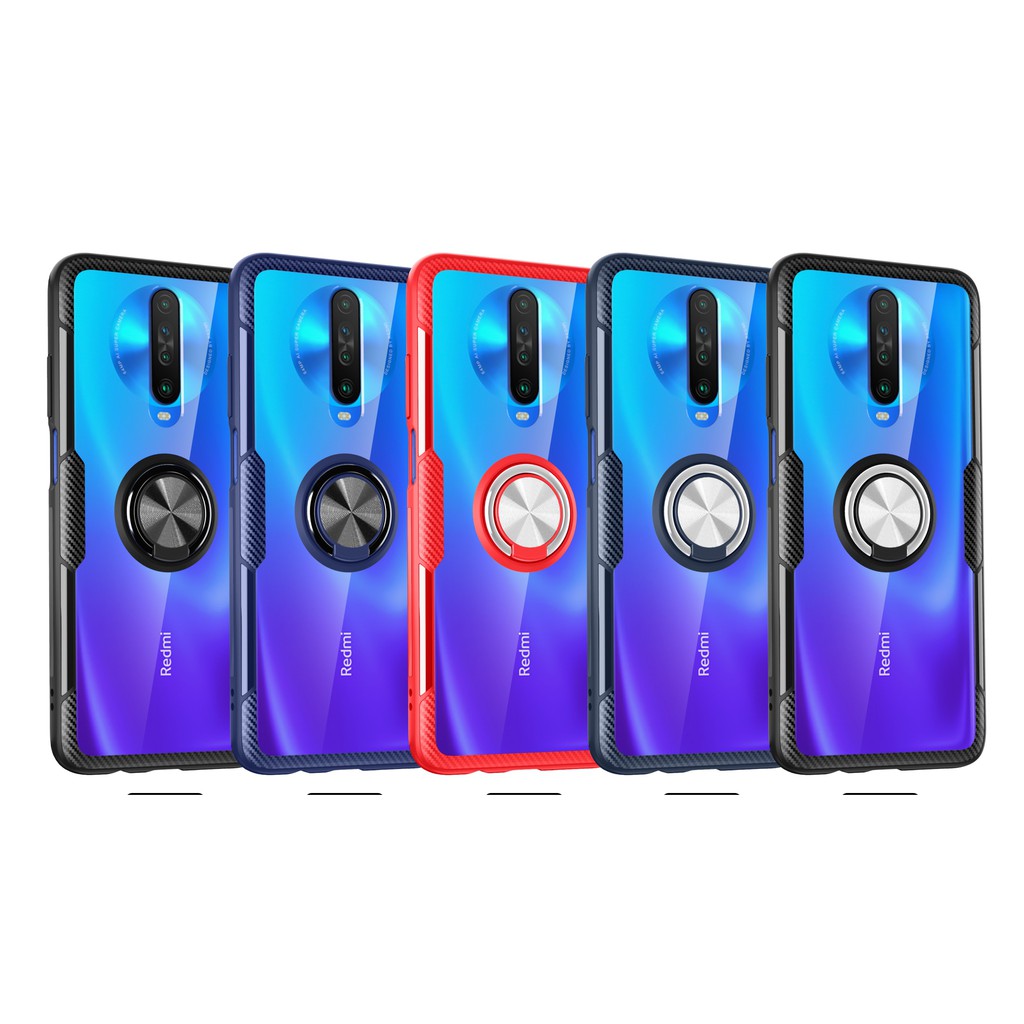 Ốp lưng Redmi K30 / K30 5G chống sốc giá đỡ lưng trong viền màu kiêm nhẫn Iring cao cấp