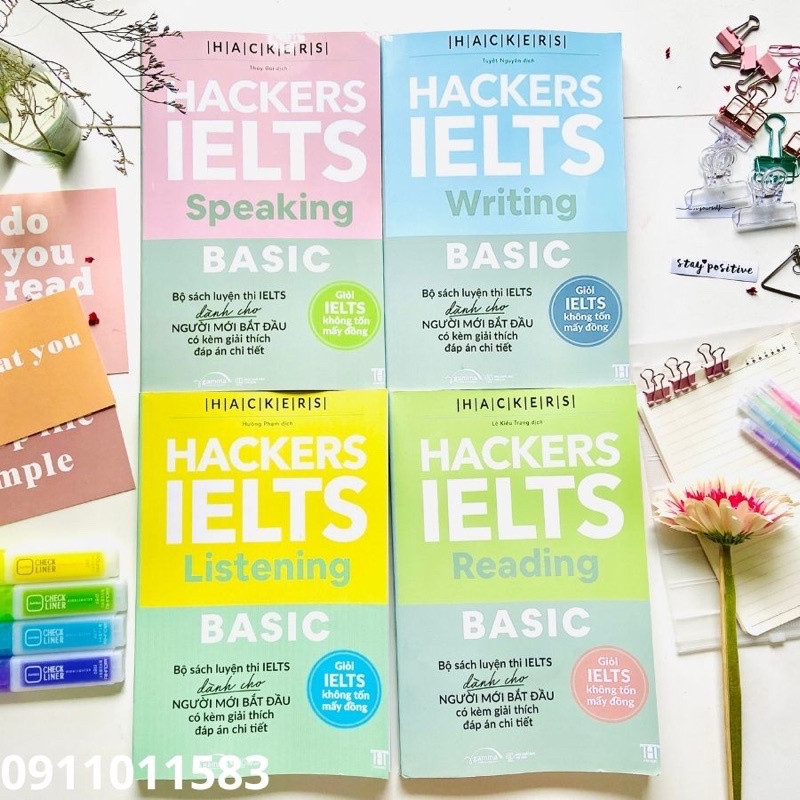 [Feedback + Ảnh thật] Bộ Hacker IELTS Basic 4 cuốn