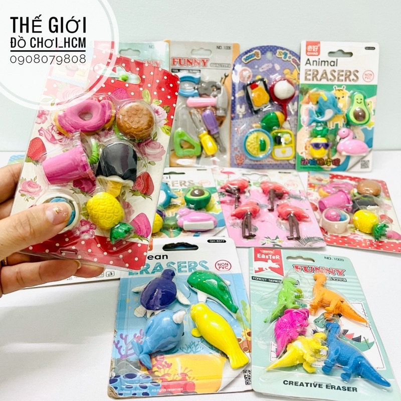 [DỤNG CỤ HỌC SINH] Gôm tẩy bút chì nhiều mẫu đẹp.