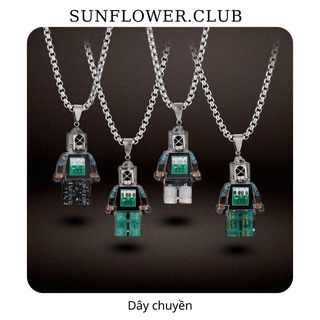 Dây chuyền phong cách đường phố mặt dây chuyền robot bằng nhựa dây chuyền thép không gỉ