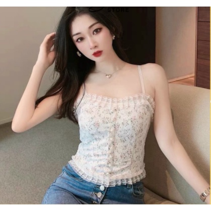 CAO CẤP*Áo bra ren hoa nhí đính khuy, Áo hai dây mẫu mới croptop BAO ĐẸP LUÔN !(ảnh thật) | BigBuy360 - bigbuy360.vn