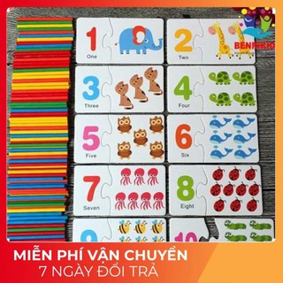 Bộ Thẻ Que tính Ghép Số, Phép tính Montessori ĐCN