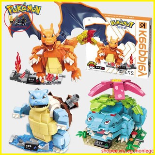 Xếp hình Pokemon Keepplay bộ ba starter quái thú Charizard Blastoise  Venusaur siêu đẹp hãng Enlighten