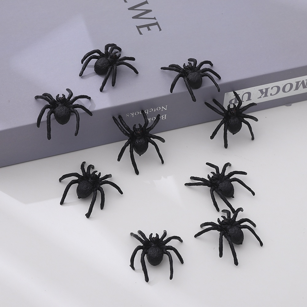 10 Con Nhện Giả Bằng Nhựa Dùng Trang Trí Halloween