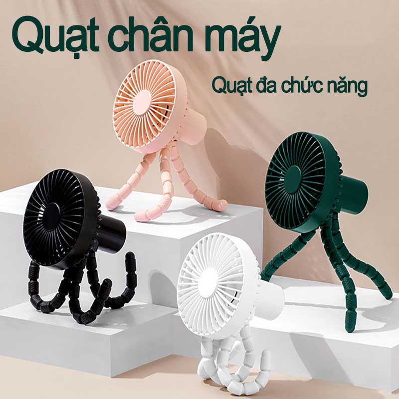 Quạt Mini | Quạt Kẹp Bàn Thích hợp cho dân Văn Phòng, Xoay 360 độ, Kẹp chắc chắn – Siêu Mát Quạt mini tích điện cầm