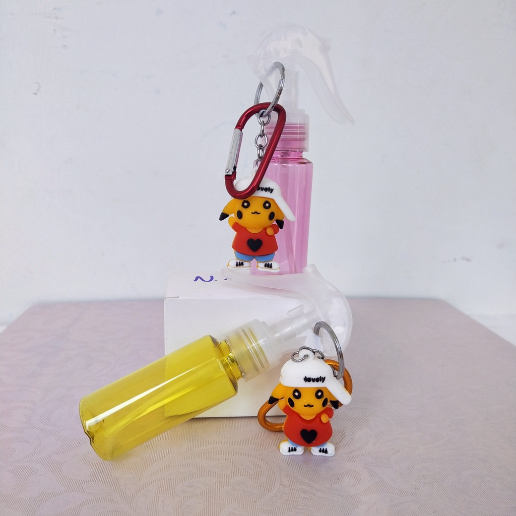 Binh Xịt Móc Khóa Nhựa Cao Cấp Hình Con Vật pikachu ,chai nhựa xịt phun sương đáng yêu cute