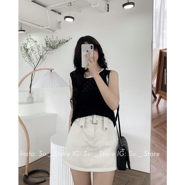 ÁO LEN SÁT NÁCH VIỀN SÓNG BASIC HÀNG QUẢNG CHÂU