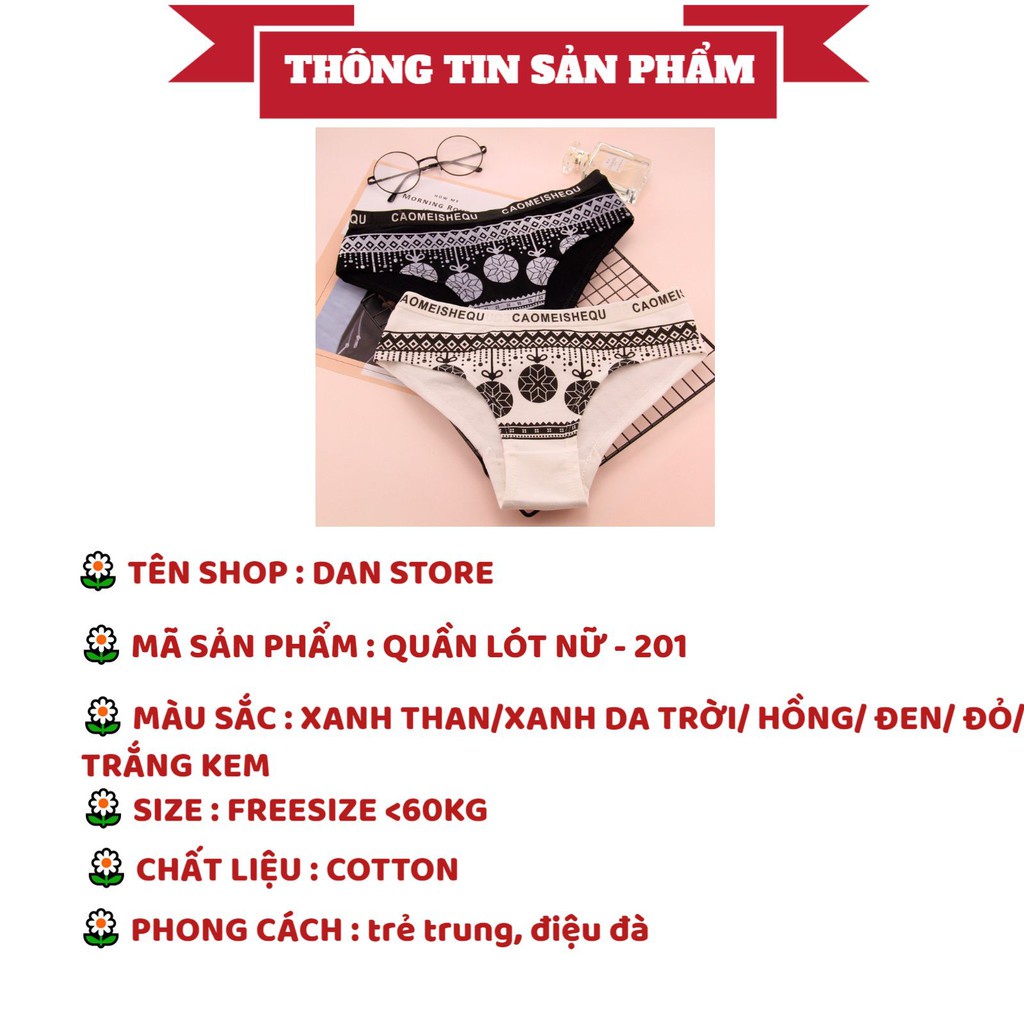 Quần Lót Nữ - Quần Lót Cotton họa tiết thổ cẩm thoáng mát lên dáng điệu đà DAN STORE mẫu 201