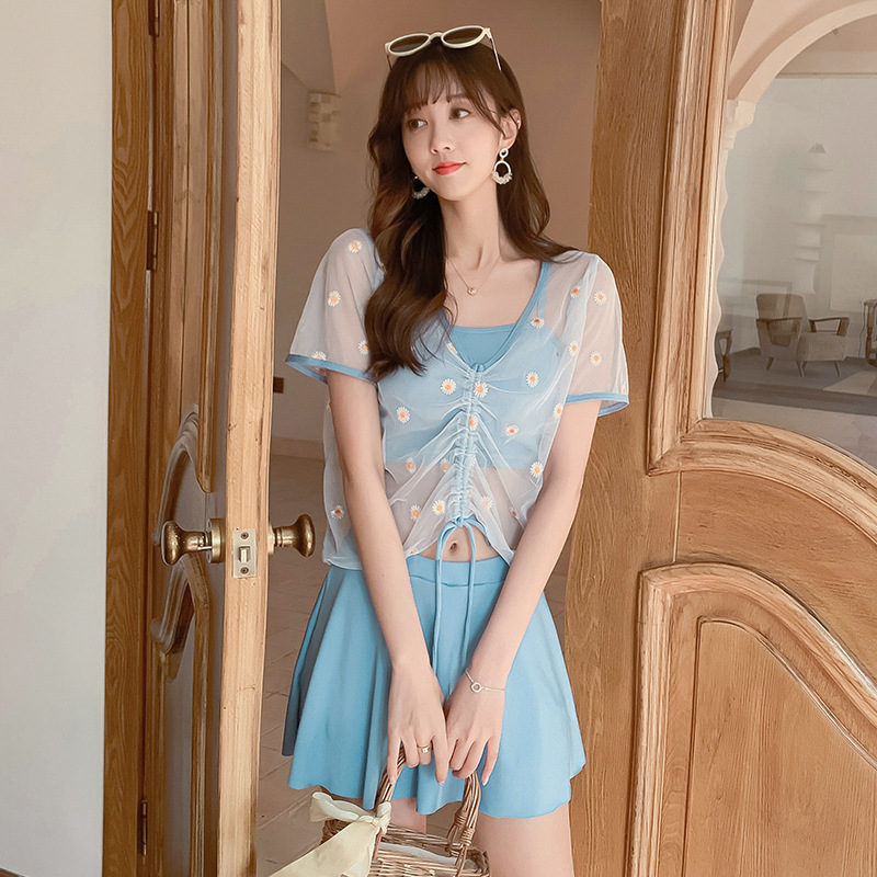 2021 new three-piece swimsuit blouse sunscreen cover meat slimming beach vacation ladies swimwear hot spring swimwear | BigBuy360 - bigbuy360.vn