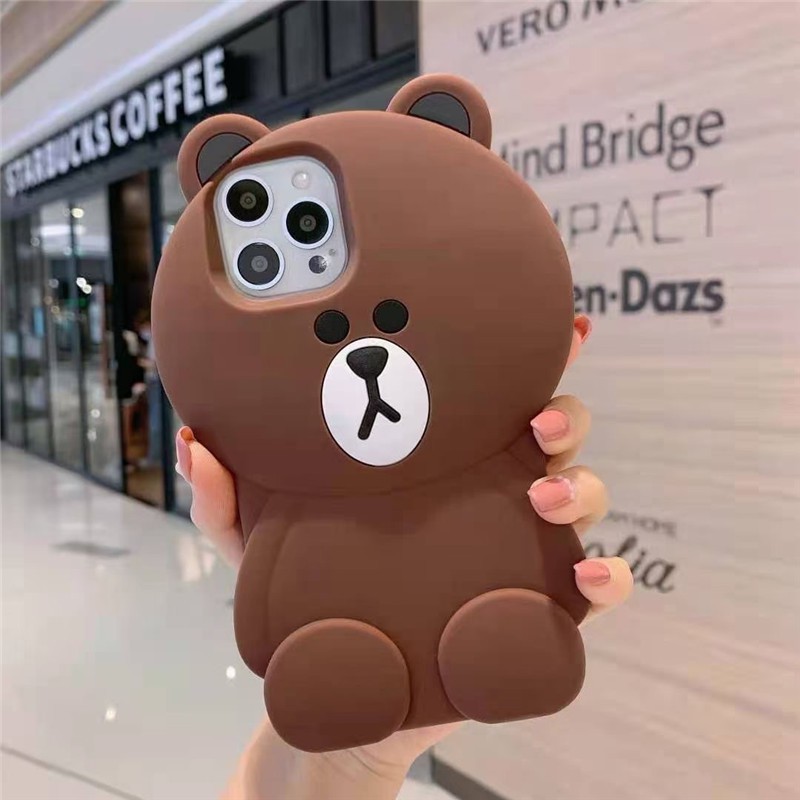 Ốp Điện Thoại Silicon Hình Gấu Nâu Hoạt Hình iphone 14 13 12 11 Pro MAX 12 Mini 13 Mini 11 Pro MAX X XS MAX XR 6 6s 7 8 + 5 5s 4 4s