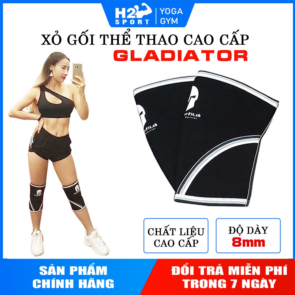 Bó gối bảo vệ đầu gối tập Gym, chơi thể thao GladiatorFit Spartan 8mm