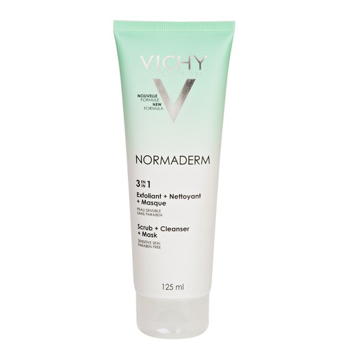 VICHY -KEM TẨY TẾ BÀO CHẾT 3 TÁC DỤNG 125ML - NORMADERM 3 IN 1 SCRUB + CLEANSER+ MASK