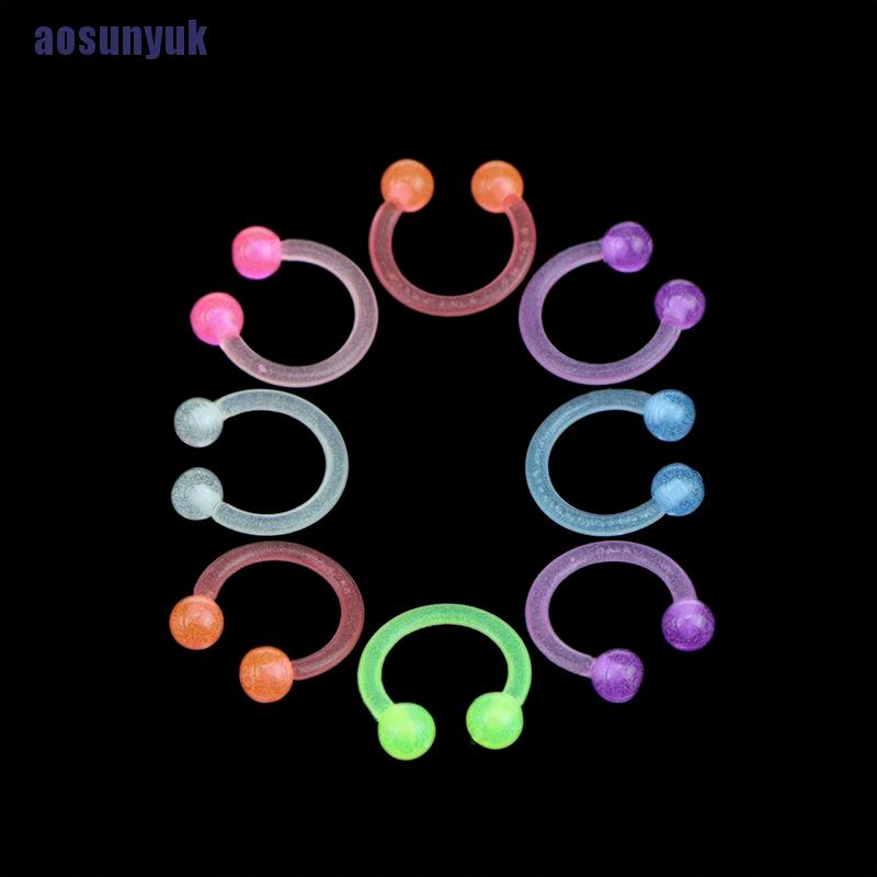 (Hàng Mới Về) Set Khuyên Mũi / Môi / Tai Bằng Nhựa Acrylic Phát Quang Độc Đáo | BigBuy360 - bigbuy360.vn