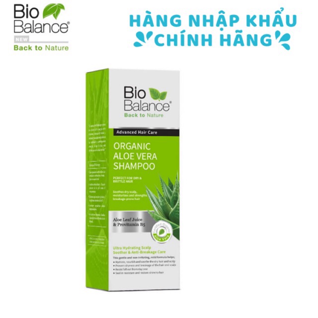 Dầu gội hữu cơ Biobalance Organic làm tóc mọc nhanh 150ml Aloe Vera