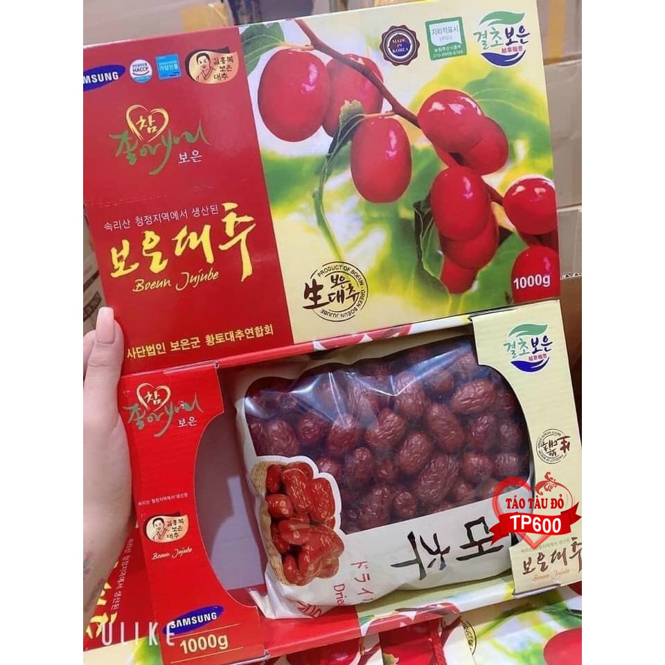 TÁO TÀU ĐỎ HÀN QUỐC - hộp 1kg - tặng kèm túi xách -TP600