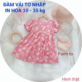 ĐẦM VÁY DỄ THƯƠNG VẢI TƠ NHẬP IN HOA HAIVANCO BÉ GÁI cho bé từ 10 đến 35 kg MỀM MẠI VÀ THOÁNG MÁT ĐI HỌC ĐI CHƠI ĐỀU ĐẸP